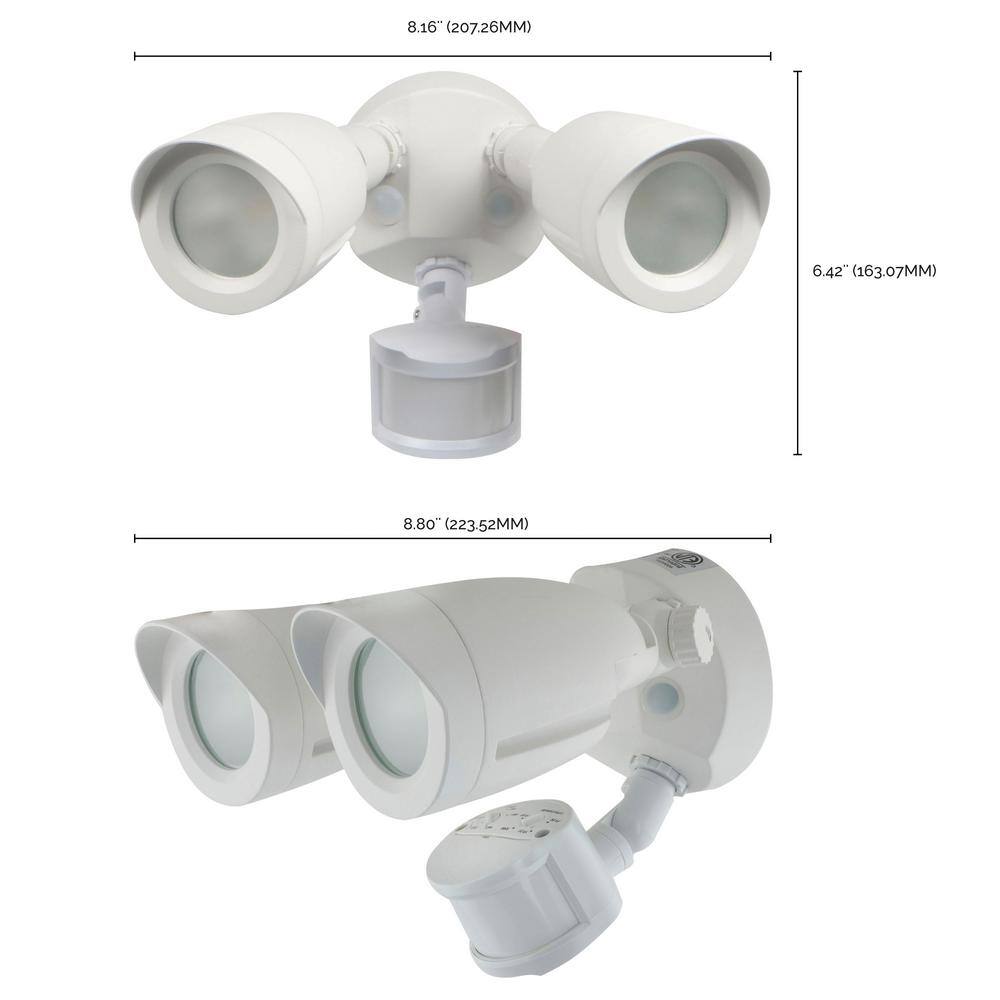 SATCO 125 Watt Equivalent 1900 Lumen 90 Degree White Motion Sensing Integrated LED Flood Light 65711