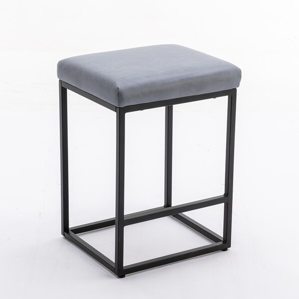 Backless Modern Barstools with Faux Leather