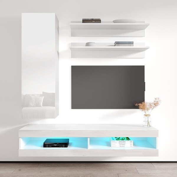 Fly H1 34TV Wall Mounted Floating Modern Entertainment Center