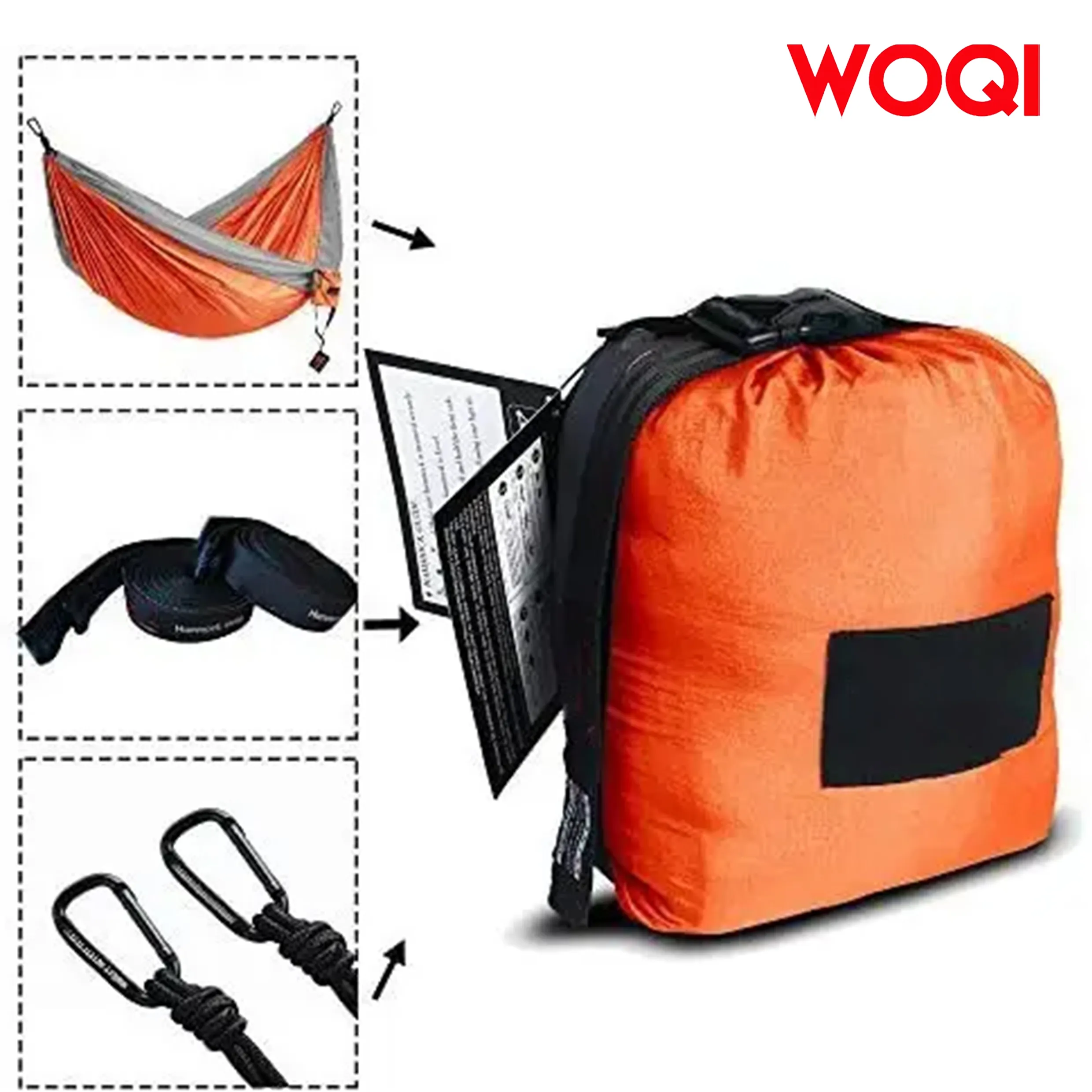 WOQI Outfitters camping Outdoor Hammock   Lightweight Nylon Double Portable Parachute Hammock For Camping