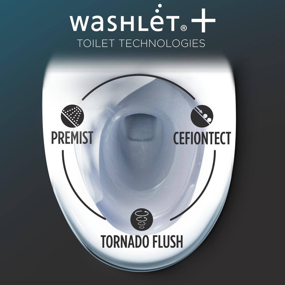 TOTO Aquia IV 2-piece 0.91.28 GPF Dual Flush Elongated ADA Comfort Height Toilet in. Cotton White C5 Washlet Seat Included MW4463084CEMFGN#01