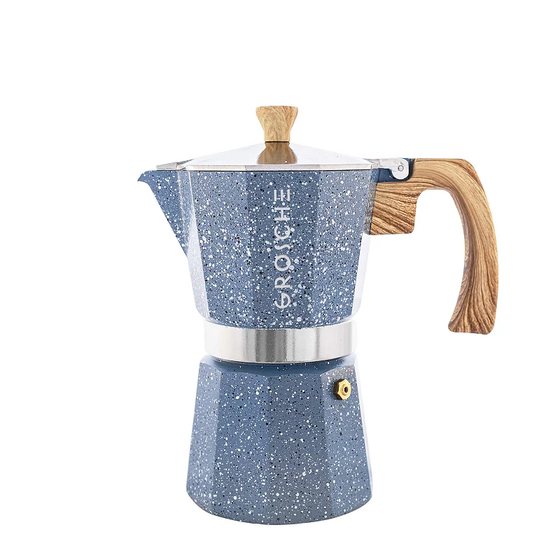 GROSCHE Milano Stone Stovetop Espresso 6-Cup Moka Pot Coffee Maker