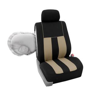 FH Group Modern Stripe Fabric 21 in. x 20 in. x 2 in. Full Set Seat Covers DMFB036115GRAY