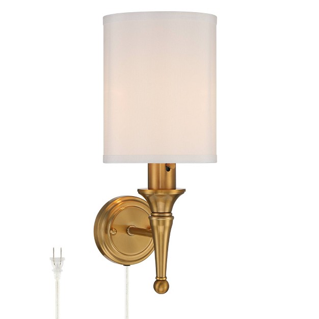 Warm Gold Traditional Plug in Wall Sconce