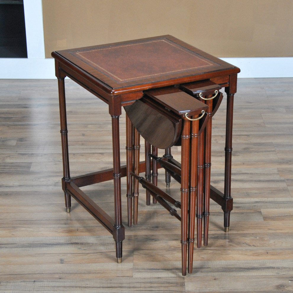 Tall Table Set With Leather Top   Traditional   Coffee Table Sets   by Niagara Furniture  Houzz