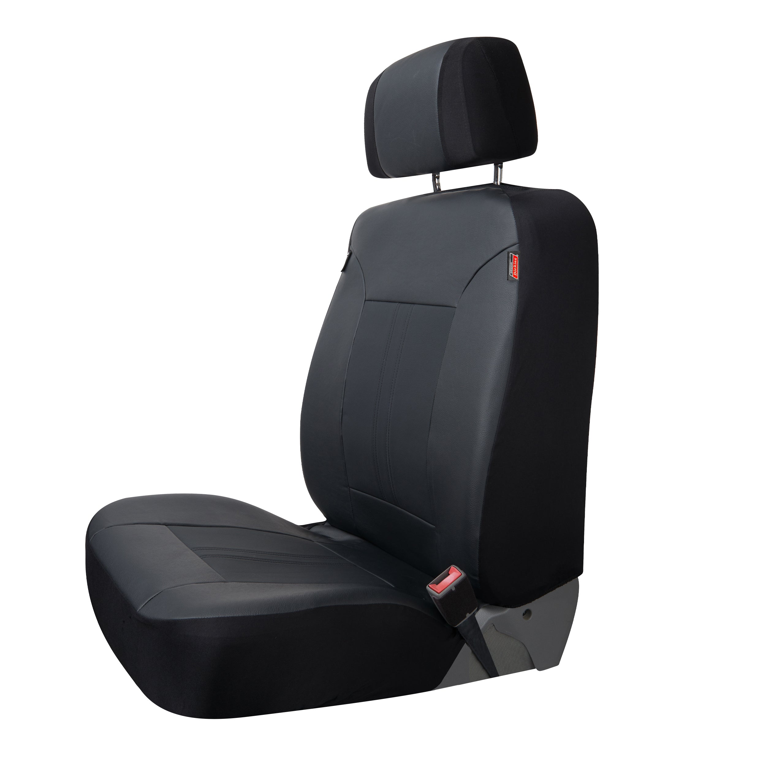 Genuine Dickies 3 Piece Car or SUV Vegan Leather Seat Covers Black， 43645WDC