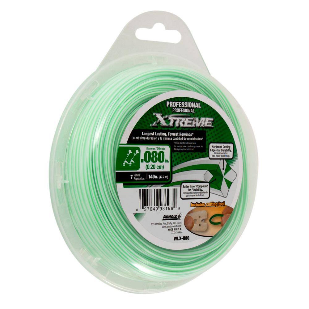 Arnold Professional Xtreme 140 ft. 0.080 in. Universal 4 Point Star Trimmer Line with Line Cutting Tool WLX-H80