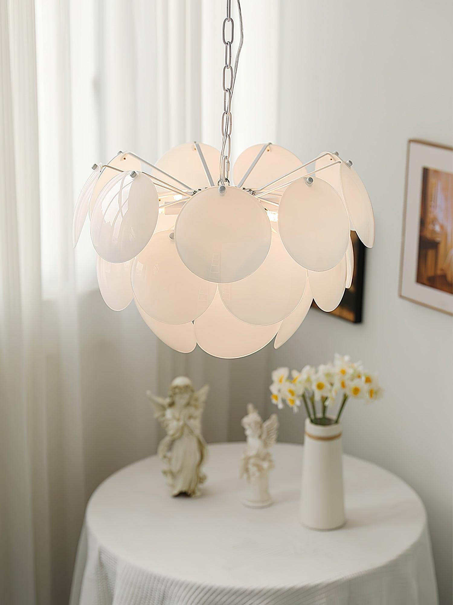 Luminous Petal Glass Chandelier