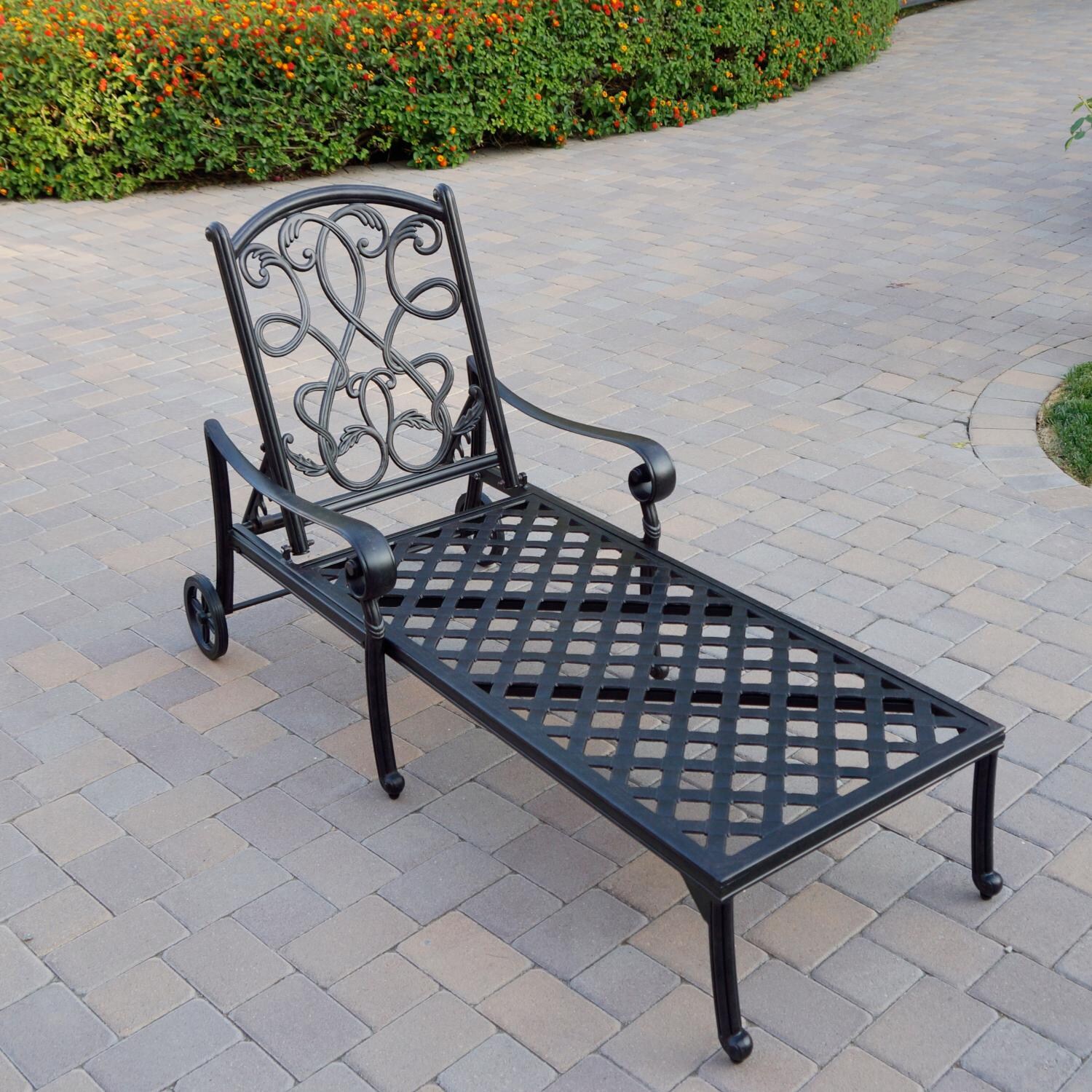 Darlee Santa Monica 2 Piece Cast Aluminum Patio Chaise Lounge Set W/ Sesame Cushions