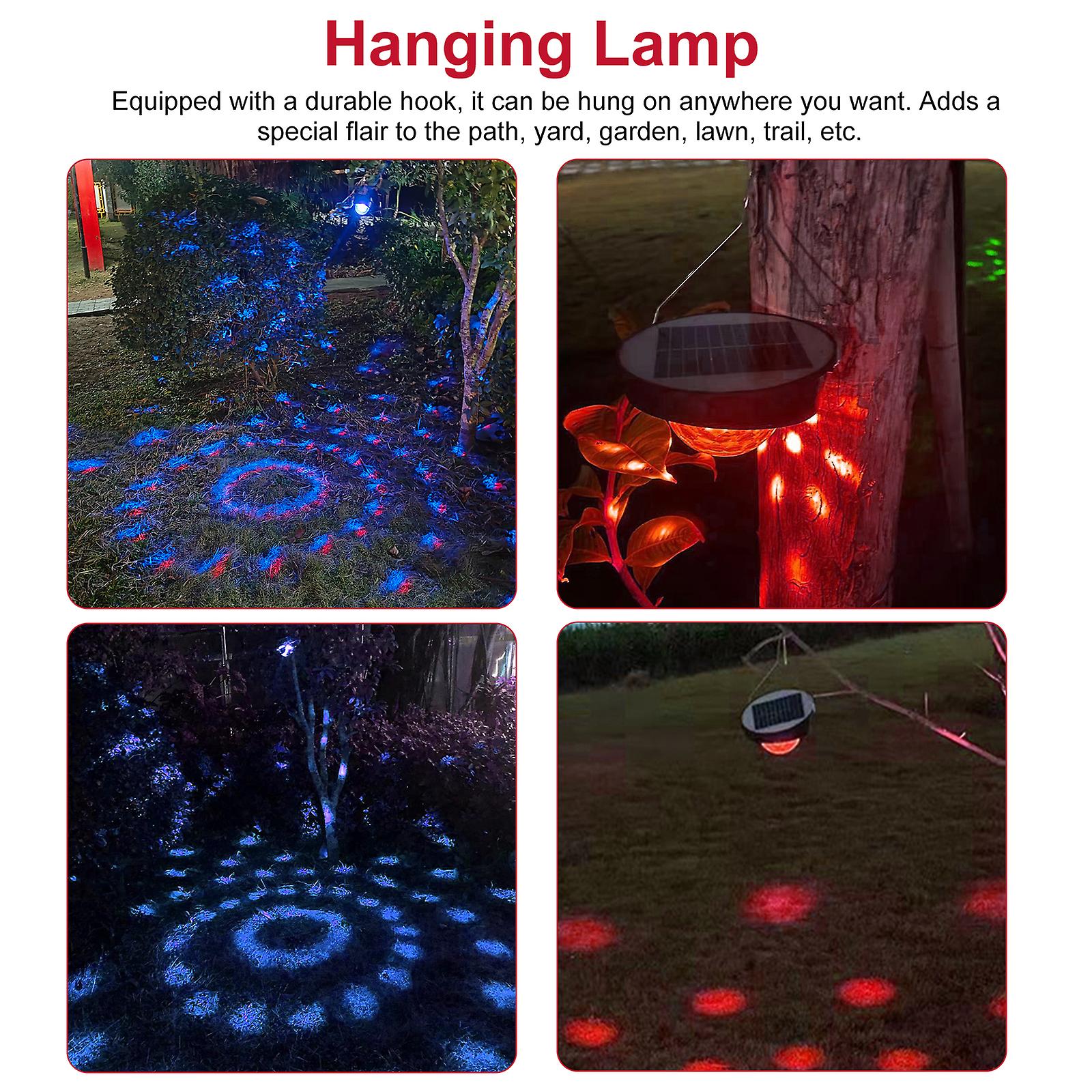 Solar Powered Lawn Lamp Night Lights Waterproof Outdoor Hanging Pathway Light Landscape Decorative Garden Lights Rgb Light