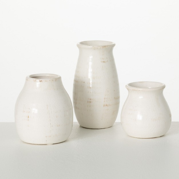 Shopsmaniay Set Of 3 Petite Ceramic Vases 3 quot h 4 5 quot h amp 5 5 quot h