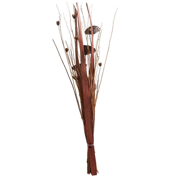 Brown Dried Plant Handmade Tall Bouquet Lotus Flower Home Decor Natural Foliage with Grass and Branch Accents