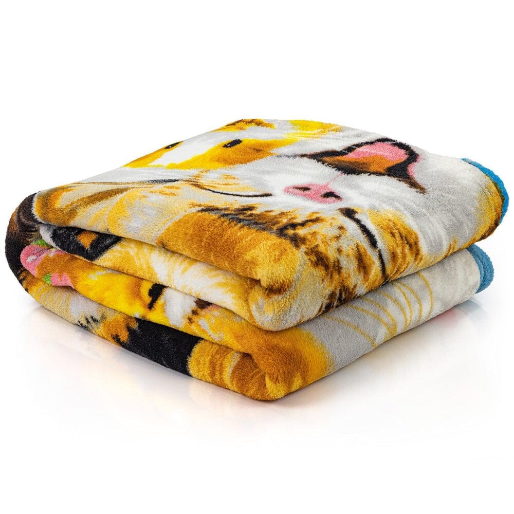 Backyard Pals Dogs and Cats Super Soft Plush Fleece Throw Blanket by Howard Robinson