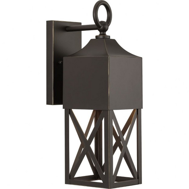 Progress Lighting Birkdale 1 light Outdoor Wall Lantern In Antique Bronze Open Geometric Cage Wet Rated