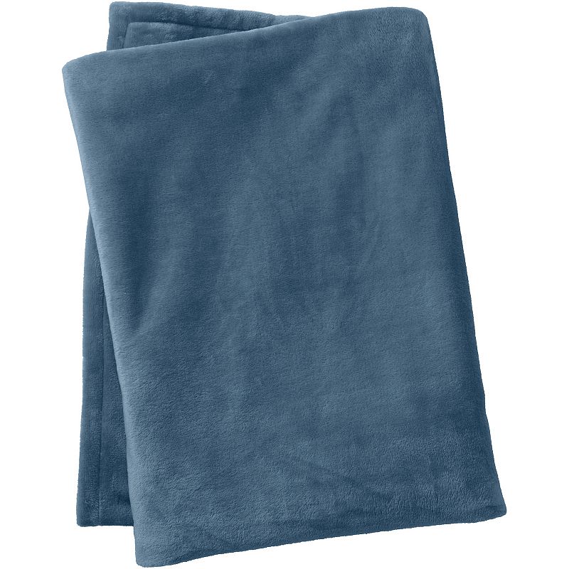 Lands' End Plush Fleece Solid Throw