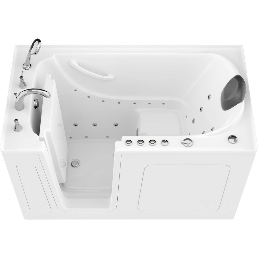 Universal Tubs Safe Premier 59.6 in. x 60 in. x 32 in. Left Drain Walk-in Air and Whirlpool Bathtub in White HD3260LWD-CP