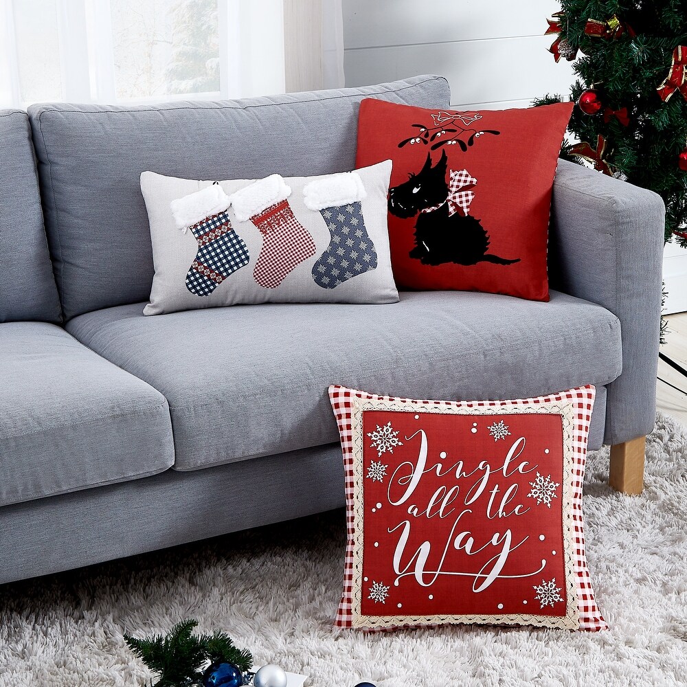 Cozy Cottage Holiday Collection 3 Piece Throw Pillows