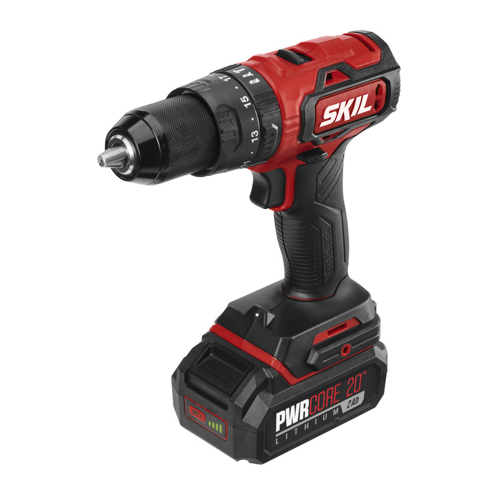 SKIL PWRCore 20 Brushless 20V 1/2and#8221; Hammer Drill Kit PWRJUMP Charger ;