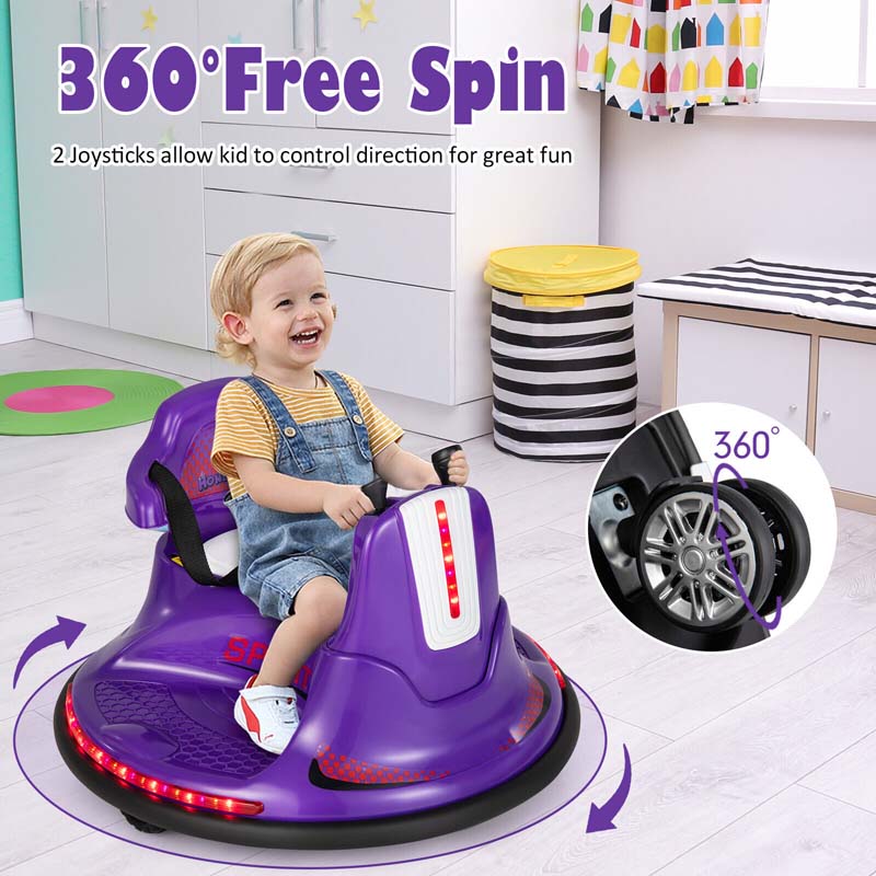 12V Electric Ride on Bumper Car for Kids, Battery Powered Race Car Bumping Toy with 360 Degree Spin