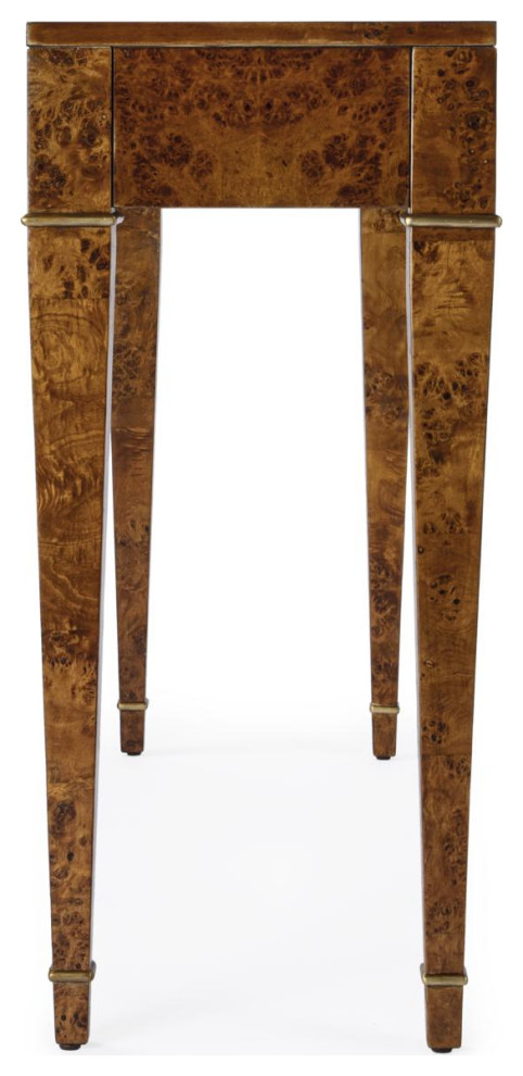 Kai Console Table  Traditional Burl   Midcentury   Console Tables   by Lighting New York  Houzz