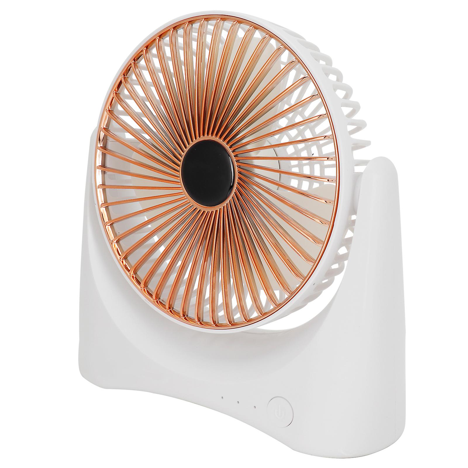 Desktop Mini Fan Portable 3 Blades USB Electric Fan for Office Outdoor Bedroom Gold