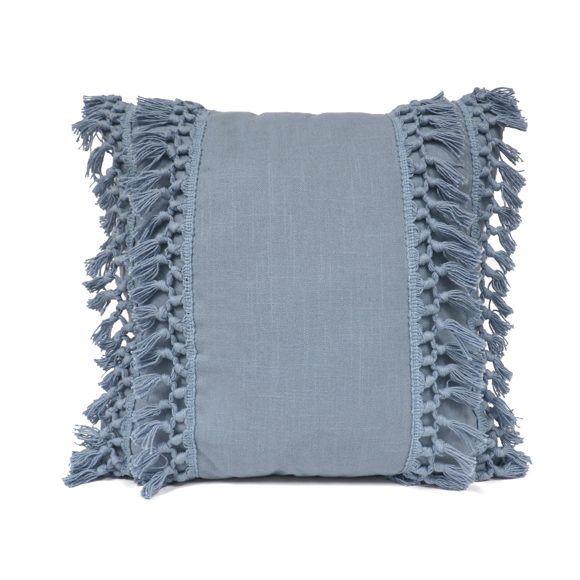 Modern Tassel Pillow + Boho Tufted Woven Throw Bundle