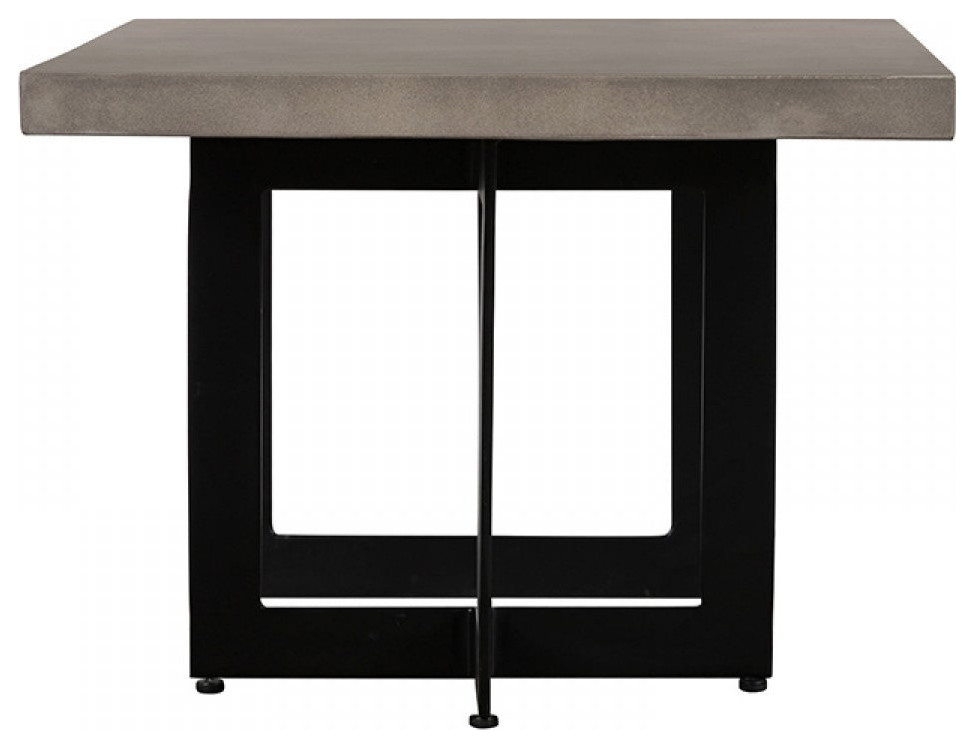 Sybille Modern Concrete and Black Metal Coffee Table   Industrial   Coffee Tables   by V.S.D Furniture  Houzz