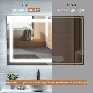 KINWELL 48 in. W x 36 in. H Frameless Rectangular LED Light Bathroom Vanity Mirror MCG0520