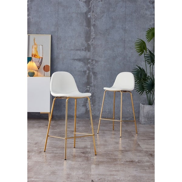 Connor Upholstered Counter Stool with Metal Base (Set of 2)