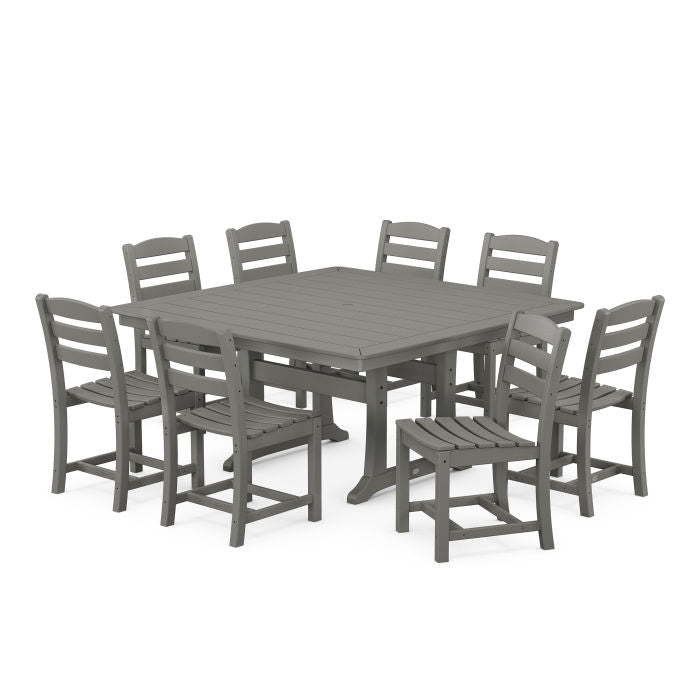 Polywood La Casa Café 9-Piece Nautical Trestle Dining Set PWS738-1