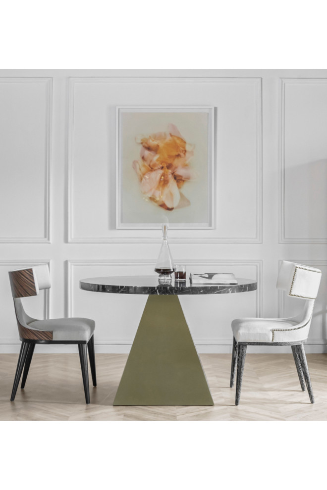 White Hourglass Studded Dining Chair  Andrew Martin Oscar   Transitional   Dining Chairs   by Oroa   Distinctive Furniture  Houzz