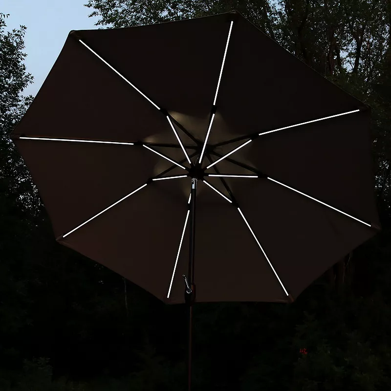 Sunnydaze 9' Outdoor Sunbrella Solar LED Patio Umbrella