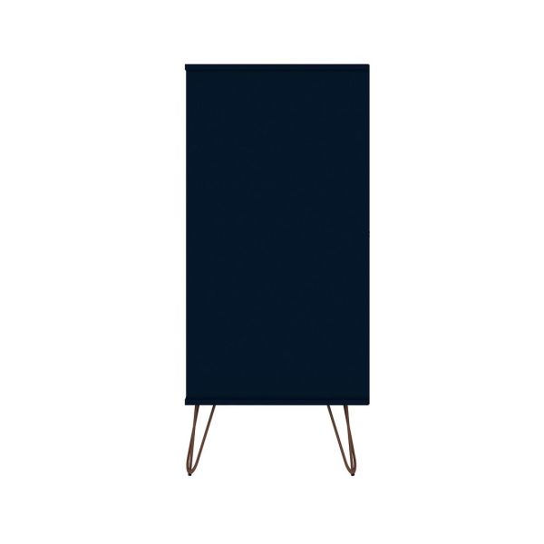 Rockefeller Tall 5-Drawer Dresser and Standard 3-Drawer Dresser in Tatiana Midnight Blue