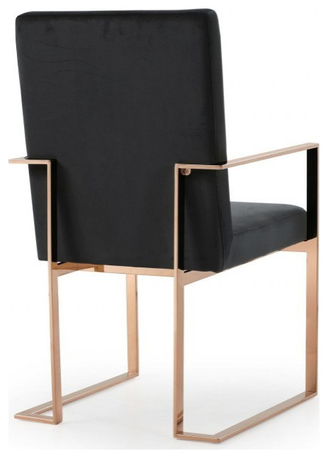 Black Rosegold Velvet Dining Chair   Contemporary   Dining Chairs   by HomeRoots  Houzz