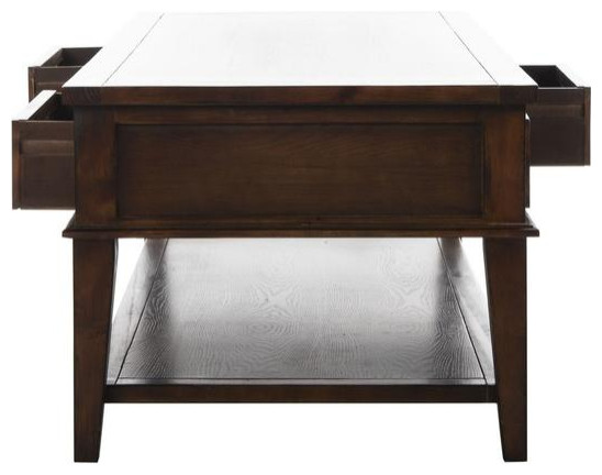 Barron Coffee Table With Storage Drawers Sepia   Transitional   Coffee Tables   by Peachtree Fine Furniture  Houzz