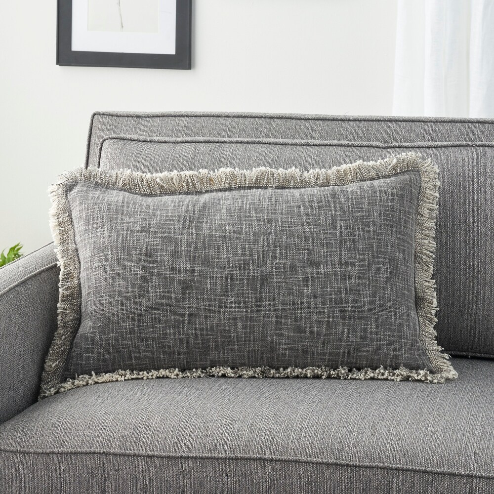 57 Grand by Nicole Curtis Rustic Farmhouse Geometric Stonewash Throw Pillow   ( 22\