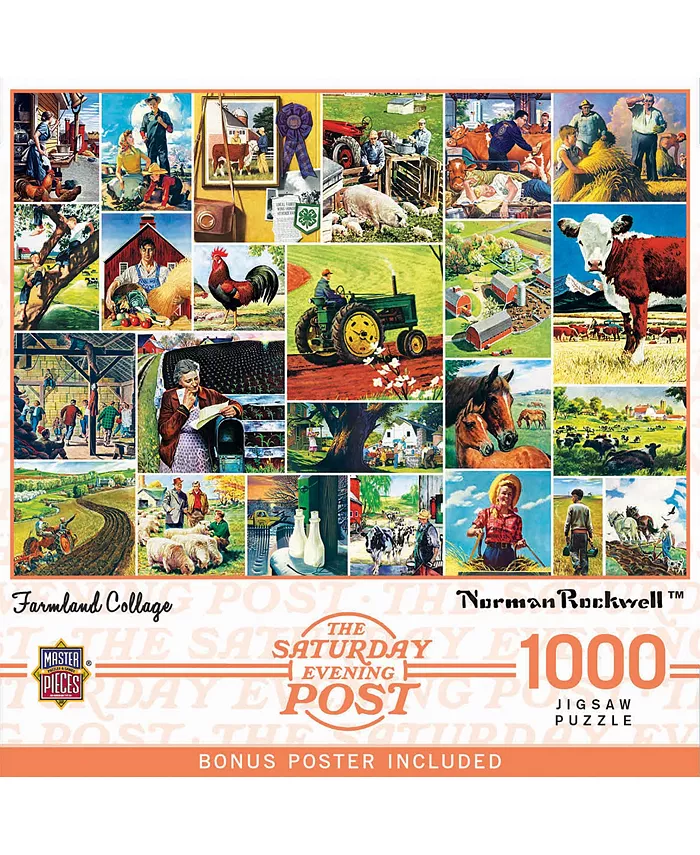 MasterPieces Puzzles Saturday Evening Post - Farmland Collage 1000 Piece Puzzle