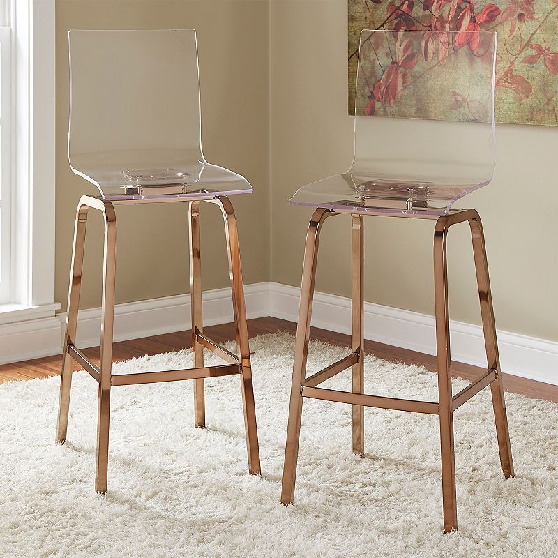 HomeVance Aralia Glam Bar Stool 2-piece Set