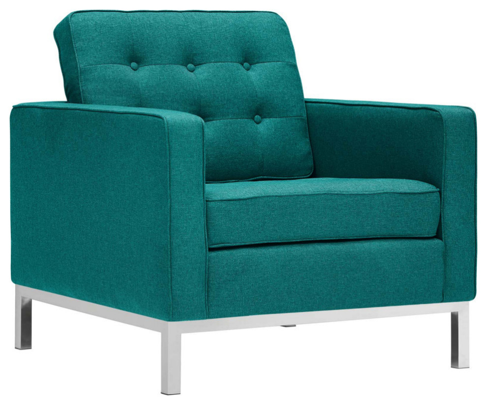 Aaliyah Teal Upholstered Fabric Armchair   Modern   Armchairs And Accent Chairs   by Rustic Home Furniture Deco  Houzz