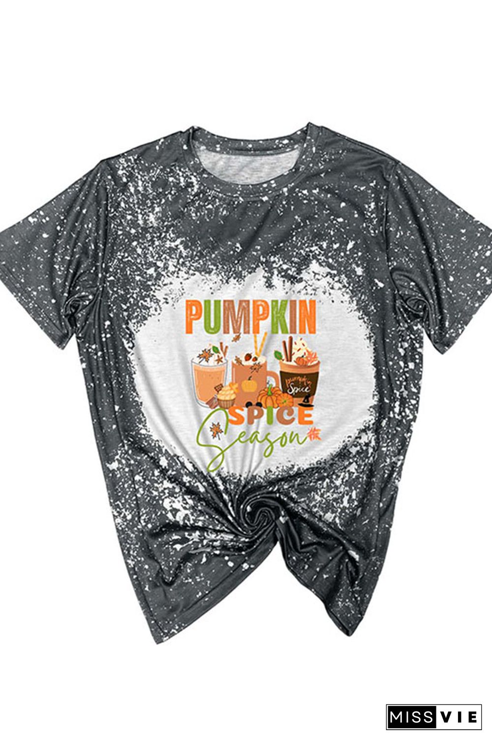 Pumpkin Spice Season,Fall Bleached Graphic Tee Wholesale