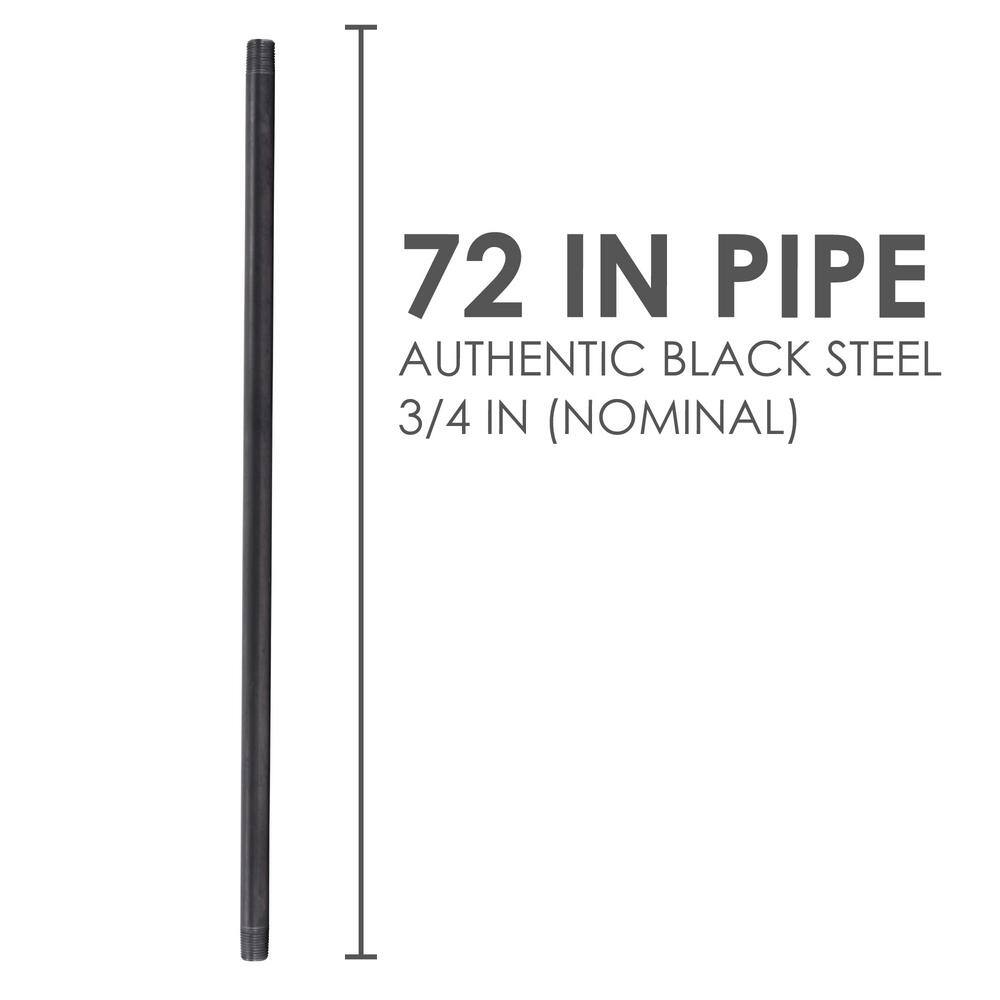 STZ 34 in. x 6 ft. Black Steel Sch. 40 Cut Pipe PDB P34X72