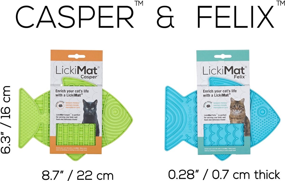 LickiMat Variety Pack Slow Feeder Cat Lick Mat， Green and Turquoise， 2 count