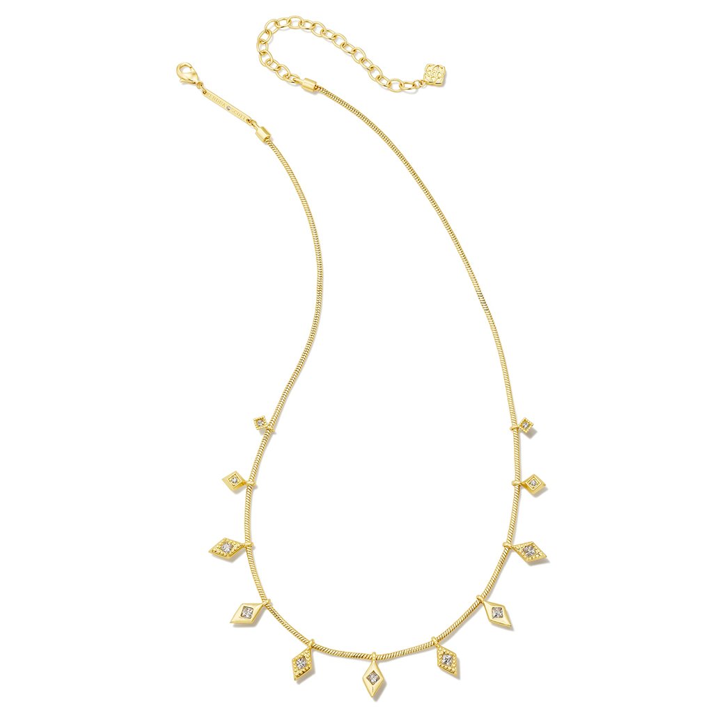 Kendra Scott  Kinsley Gold Strand Necklace in White Crystal