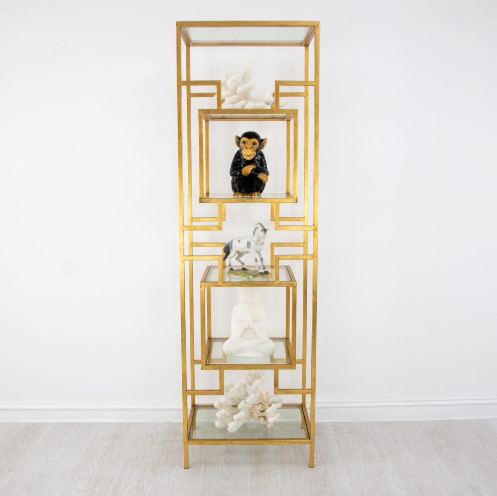 Xannon Small Gold Shelf   Contemporary   Bookcases   by Virgil Stanis Design  Houzz