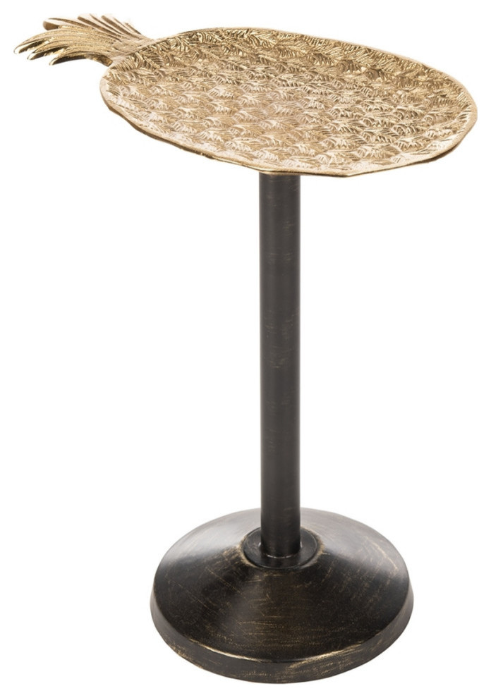 Shannon Pineapple Top Accent Table Gold/Antique Gold   Industrial   Side Tables And End Tables   by Virgil Stanis Design  Houzz