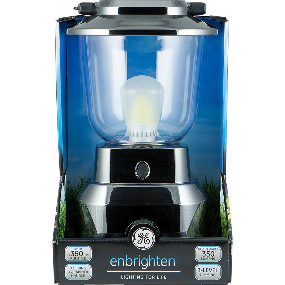 Enbrighten Battery Operated LED Nickel Plated Lantern 14210