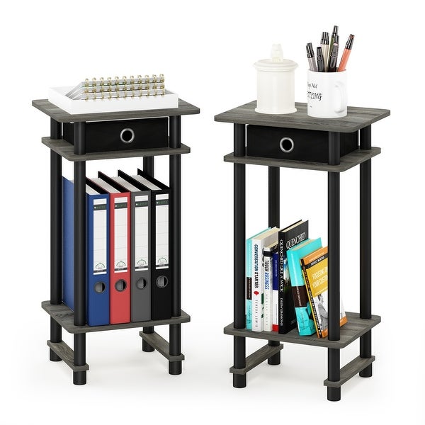 Furinno Turn-N-Tube Tall End Table with Bin