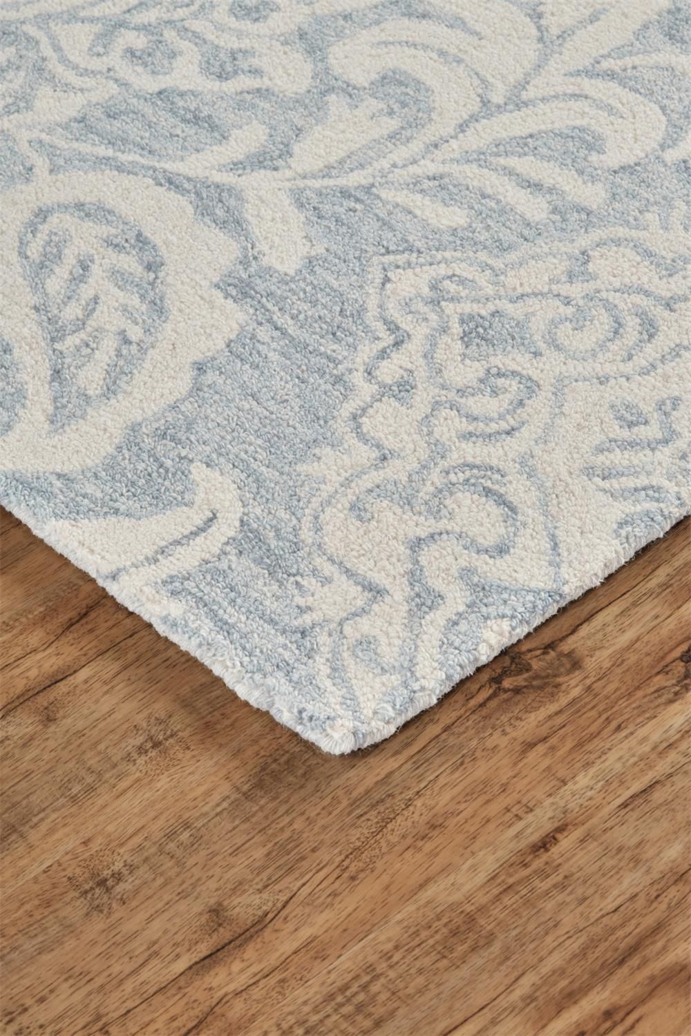 Natal Hand Tufted Blue and Ivory Rug by BD Fine