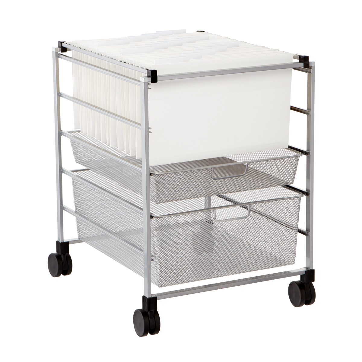 Elfa Platinum Mesh File Carts