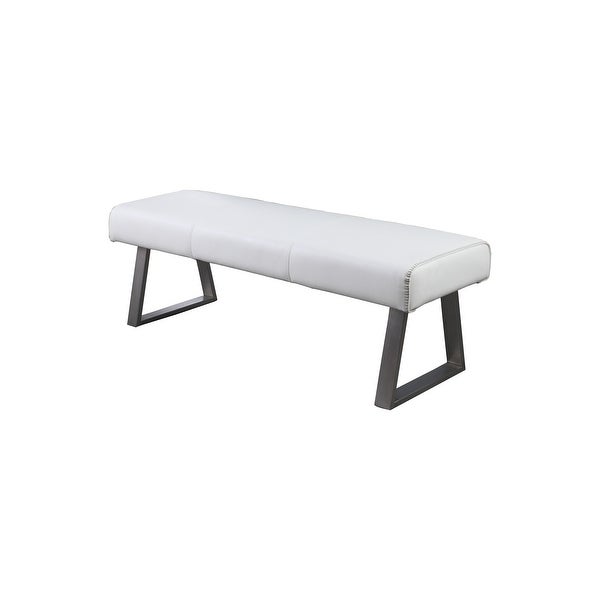 Somette Amelia White Air PU Rectangular Bench